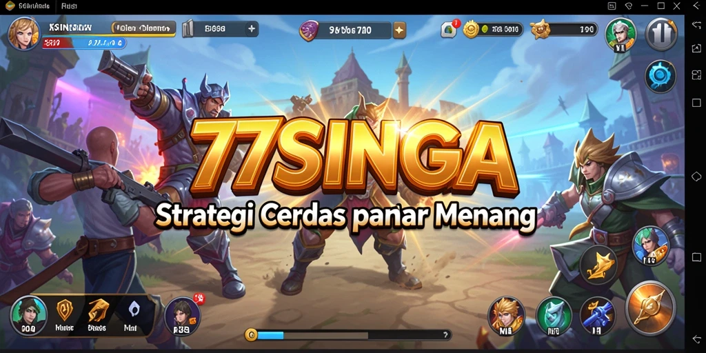 Screenshot gameplay 77SINGA menunjukan aksi strategi yang intens.