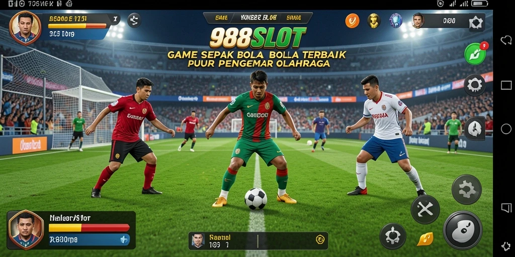 Tampilan permainan 988SLOT dengan aksi sepak bola yang mendebarkan.