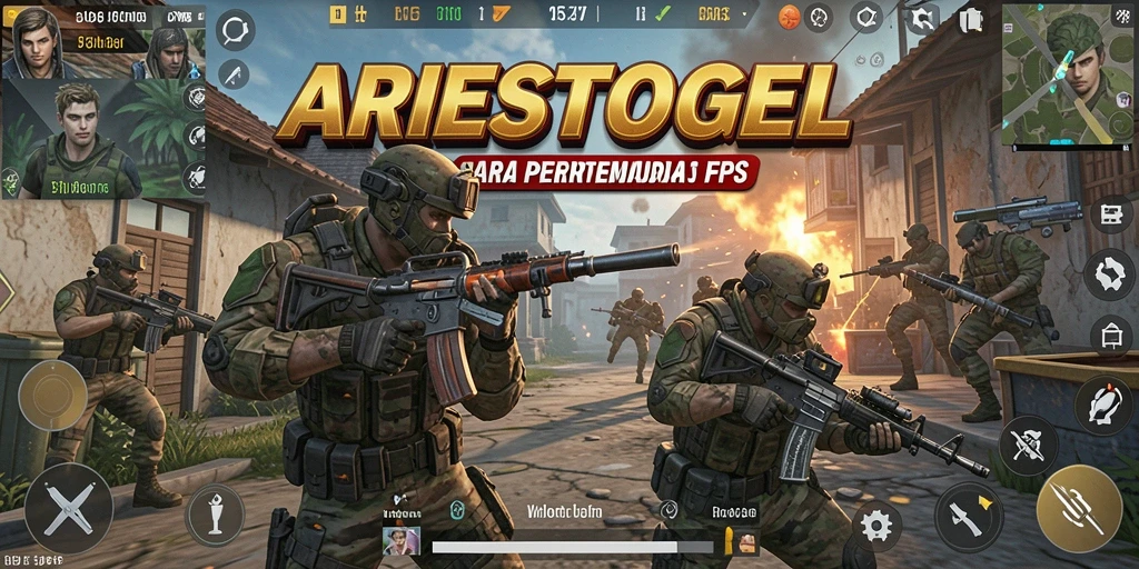Menampilkan aksi intens di arena pertempuran FPS ARIESTOGEL.