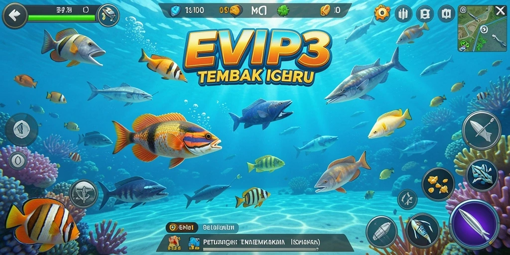 Tampak serunya gameplay Tembak Ikan di EVIP3.