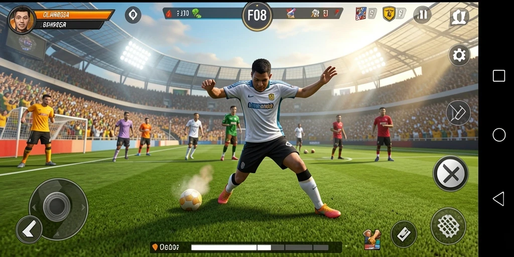 Tampilan gameplay dinamis di F08 menghadirkan olahraga seru.