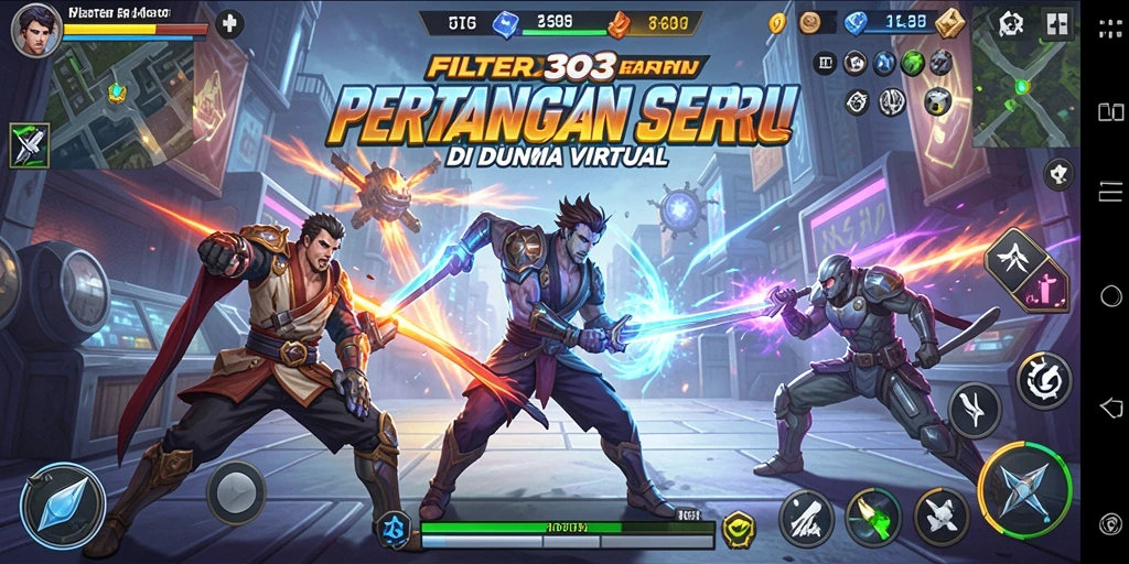 Screenshot FILTER303 menampilkan aksi pertarungan yang mendebarkan.