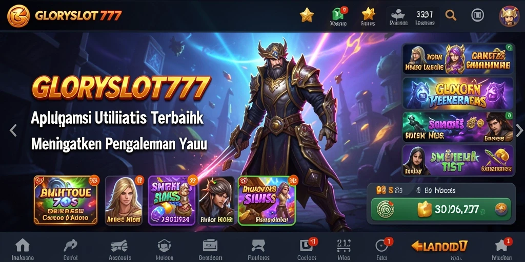 Screenshot utama GLORYSLOT777 menampilkan antarmuka pengguna yang intuitif dan mudah dinavigasi.