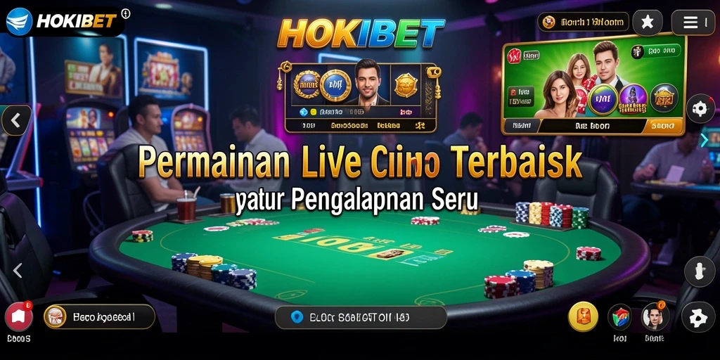 Tampilan gameplay HOKIBET yang realistis di Live Casino.