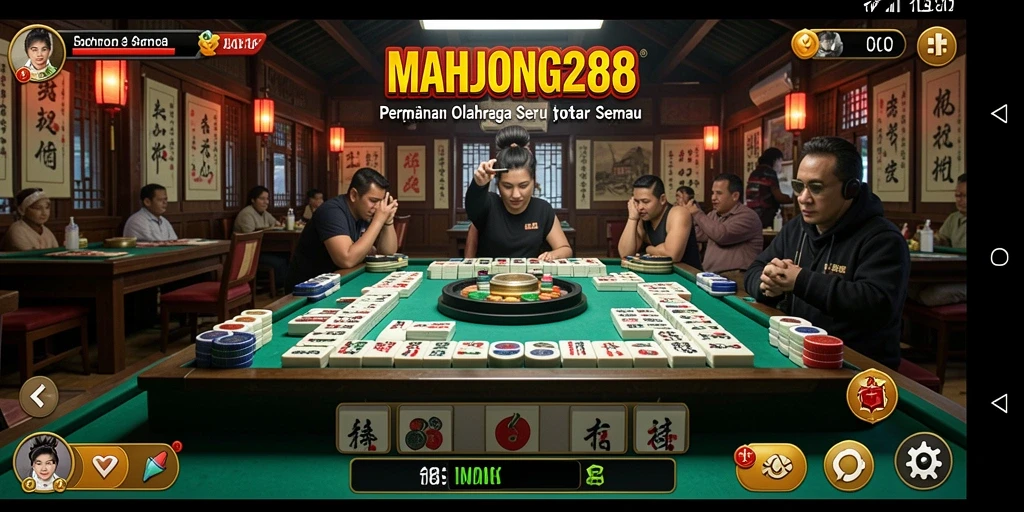 Tampilan gameplay MAHJONG288 dengan aksi olahraga menarik.
