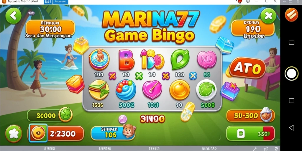 Screenshot gameplay Bingo MARINA77 menampilkan keseruan dan interaksi antar pemain.