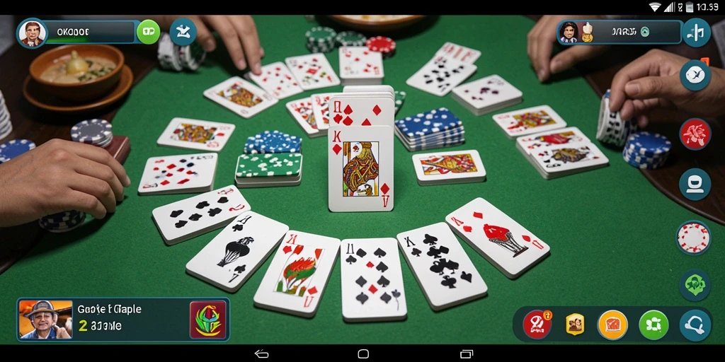 Gameplay seru Gaple di aplikasi OKJK yang menarik.