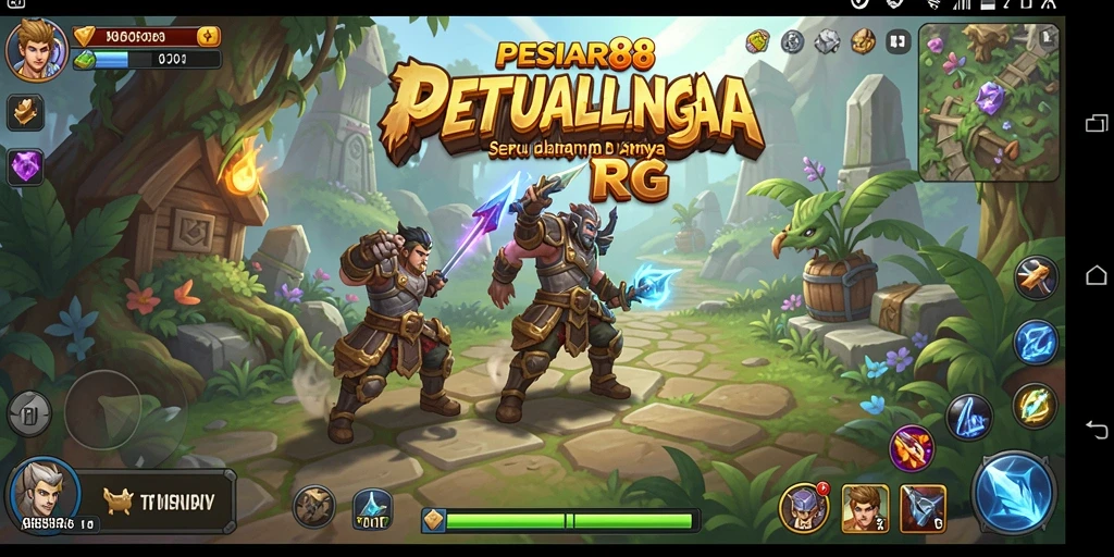 Tangkapan layar menampilkan pertarungan epik dalam dunia RPG.