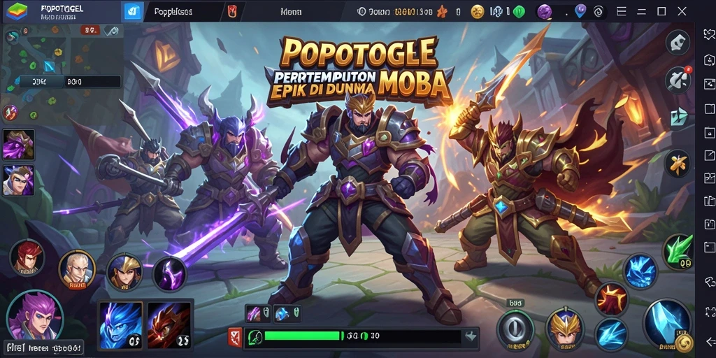 Gameplay seru dari POPOTOGEL di arena pertempuran MOBA.