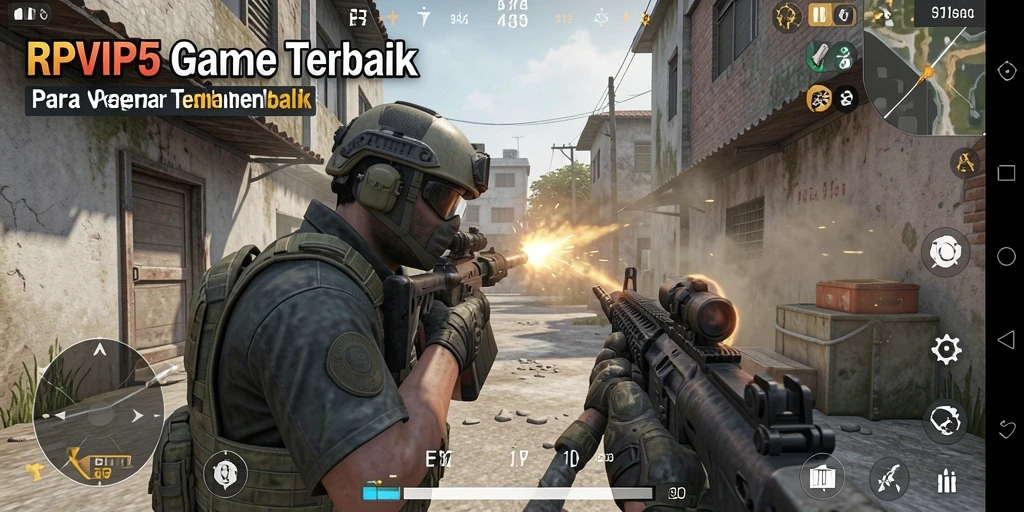 Tampilan gameplay RPVIP5 dengan aksi tembak-menembak yang mendebarkan.
