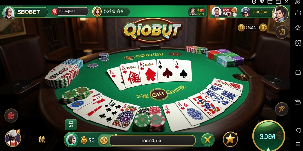 Screenshot utama menunjukkan gameplay seru dari QiuQiu di SBOBET.