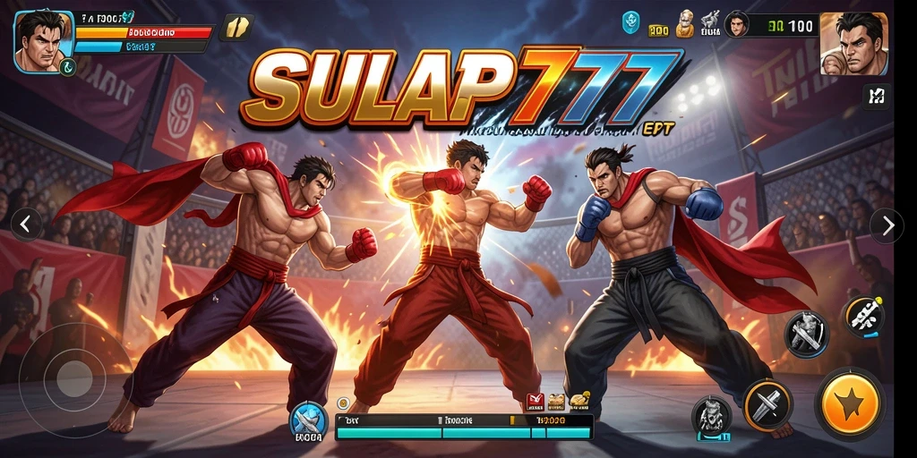 Tangkapan layar utama SULAP777 menunjukkan aksi pertarungan yang intens.
