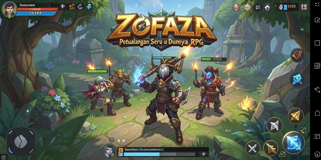 Tampilan gameplay ZOFAZA yang menarik dengan aksi RPG seru.
